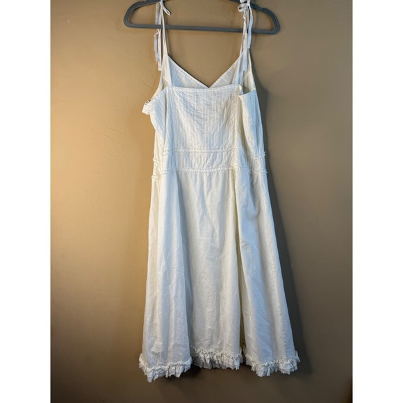100% cotton‎ drop waist tie shoulder lace detail old navy dress 12 white - Picture 6 of 9